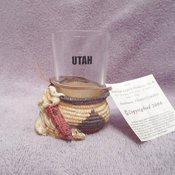 Paiute Indian 3D Wedding Basket Shot Glass Southwestern Heavy Base Shooter Utah - Picture 2 of 9